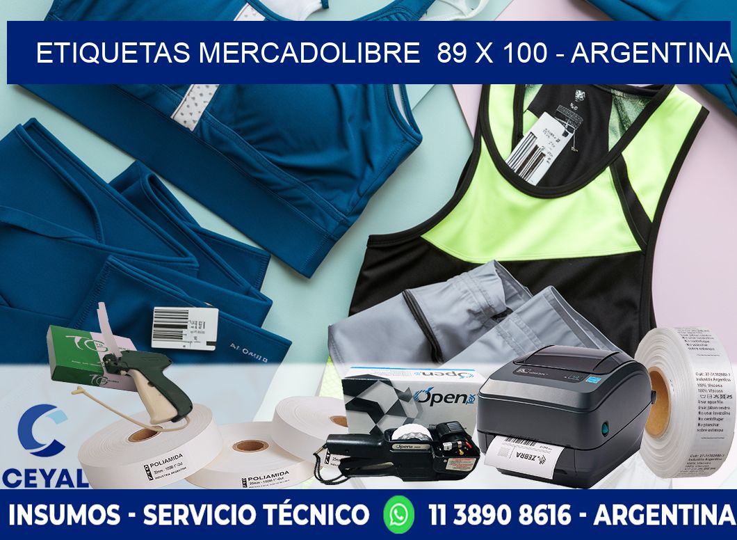 ETIQUETAS MERCADOLIBRE  89 x 100 - ARGENTINA