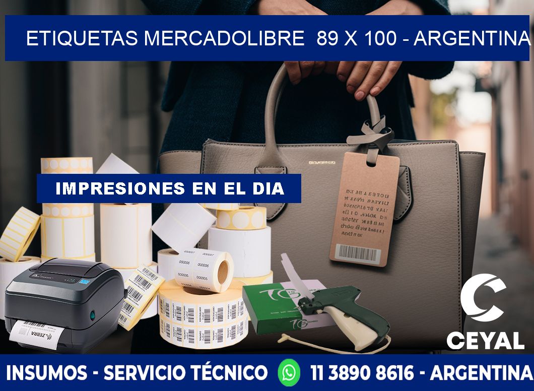 ETIQUETAS MERCADOLIBRE  89 x 100 - ARGENTINA