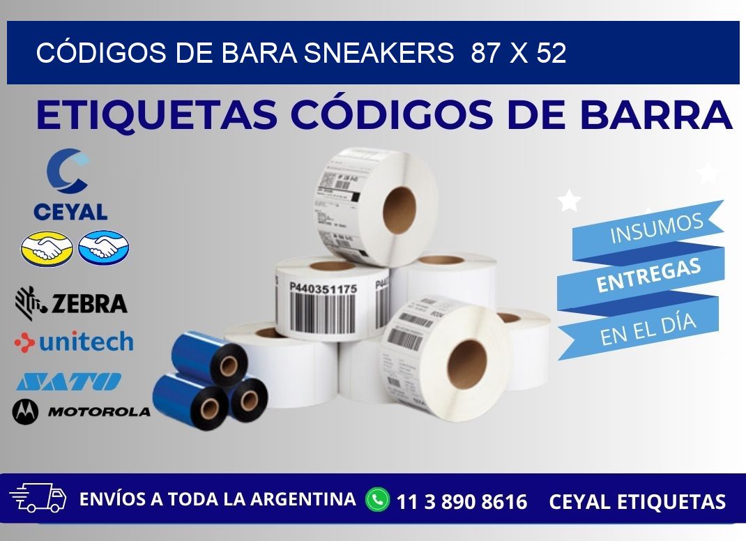 CÓDIGOS DE BARA SNEAKERS 87 x 52