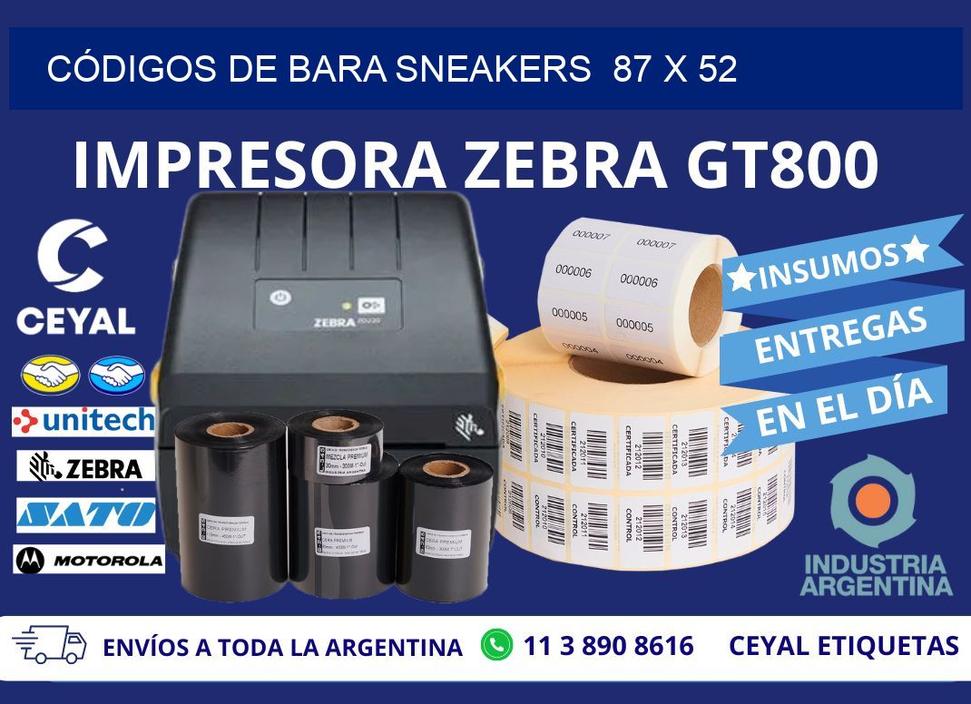 CÓDIGOS DE BARA SNEAKERS 87 x 52
