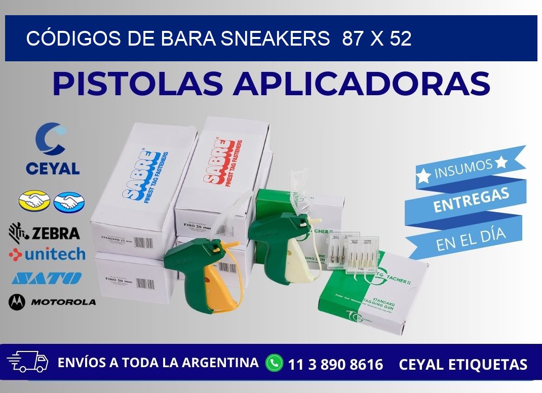 CÓDIGOS DE BARA SNEAKERS 87 x 52