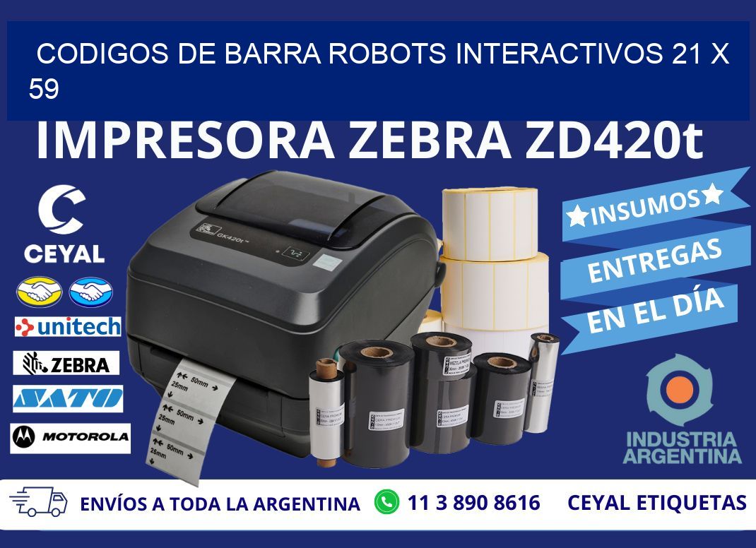CODIGOS DE BARRA ROBOTS INTERACTIVOS 21 x 59