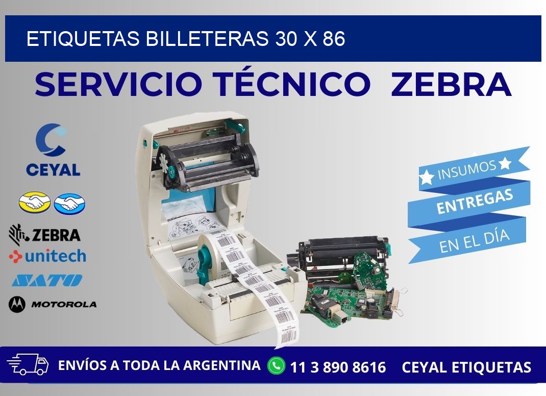 ETIQUETAS BILLETERAS 30 x 86