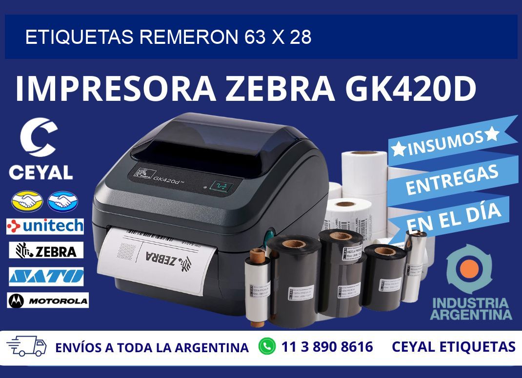ETIQUETAS REMERON 63 x 28