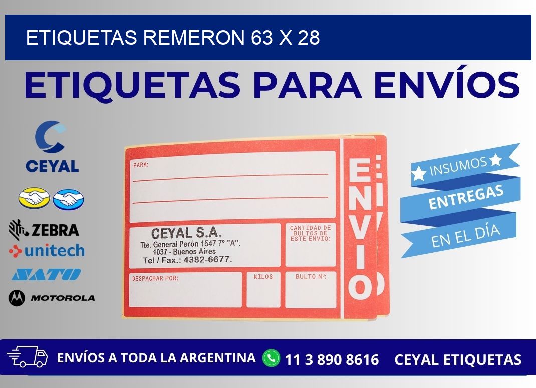 ETIQUETAS REMERON 63 x 28