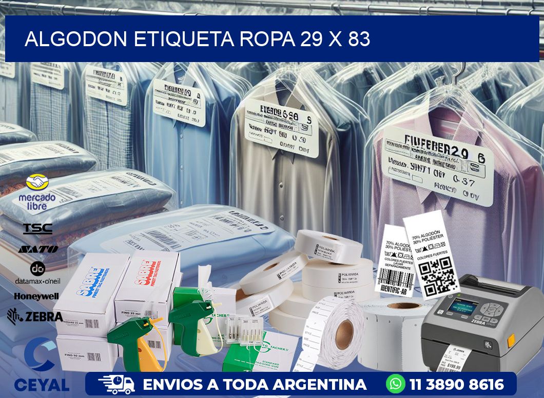 ALGODON ETIQUETA ROPA 29 x 83
