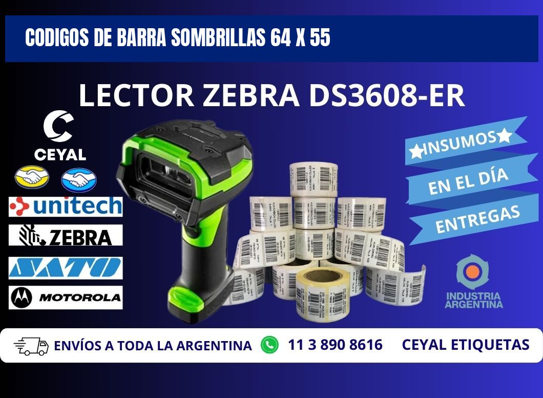 CODIGOS DE BARRA SOMBRILLAS 64 x 55