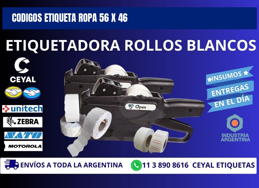 CODIGOS ETIQUETA ROPA 56 x 46