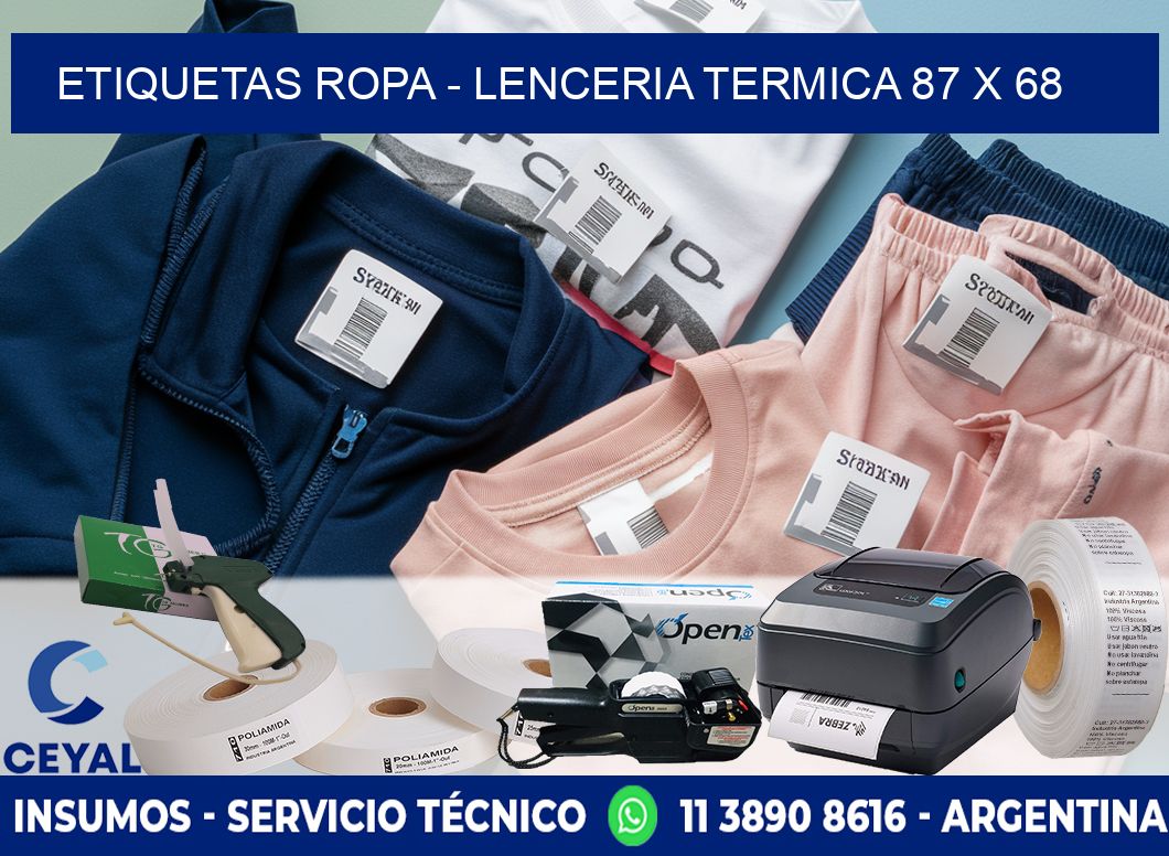 ETIQUETAS ROPA - LENCERIA TERMICA 87 x 68