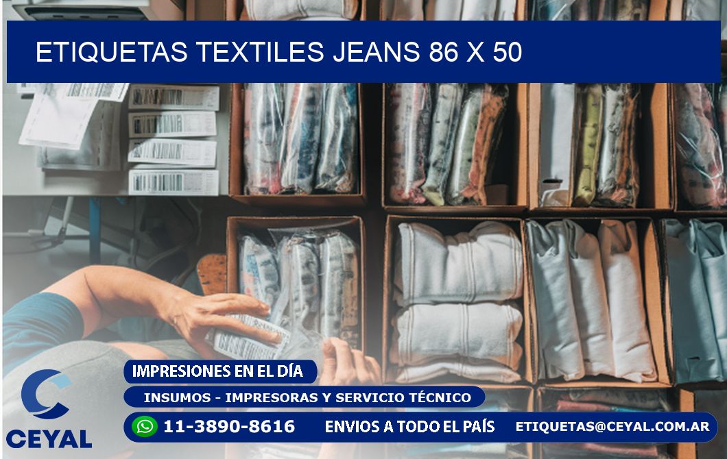ETIQUETAS TEXTILES JEANS 86 x 50