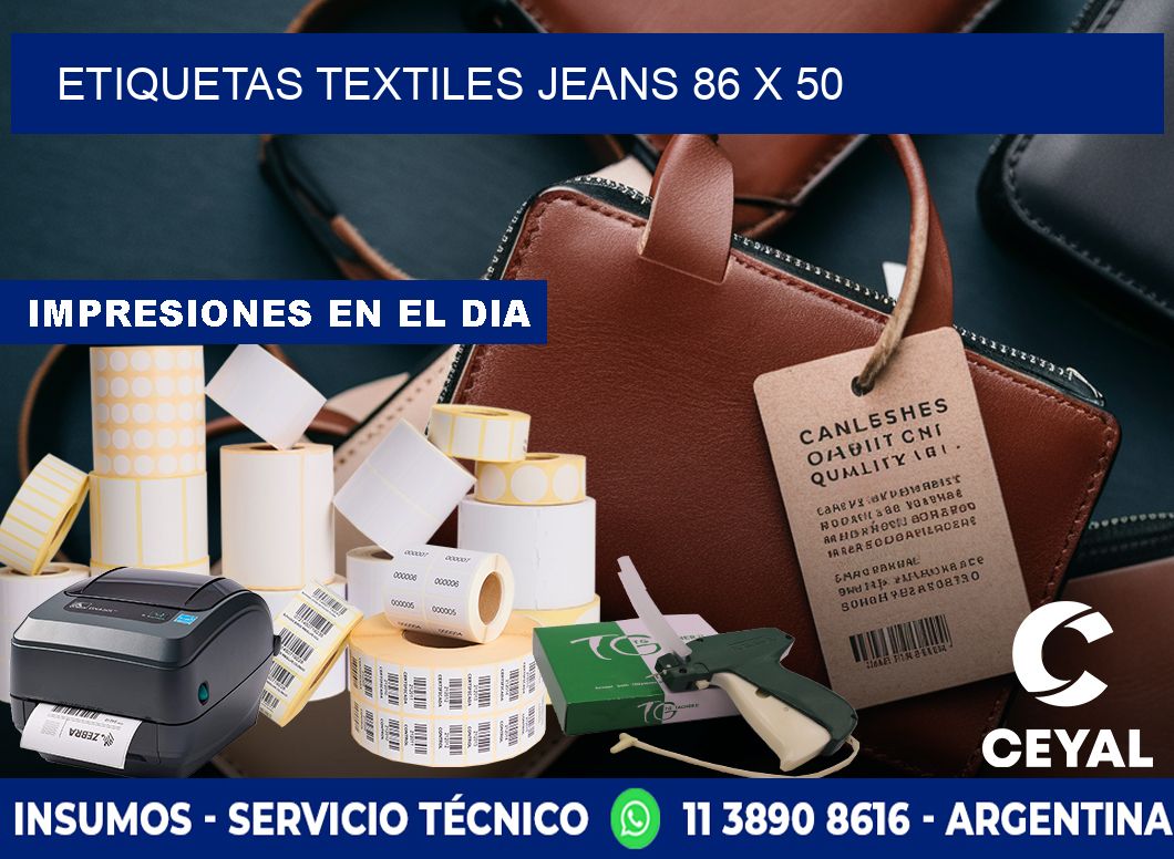 ETIQUETAS TEXTILES JEANS 86 x 50