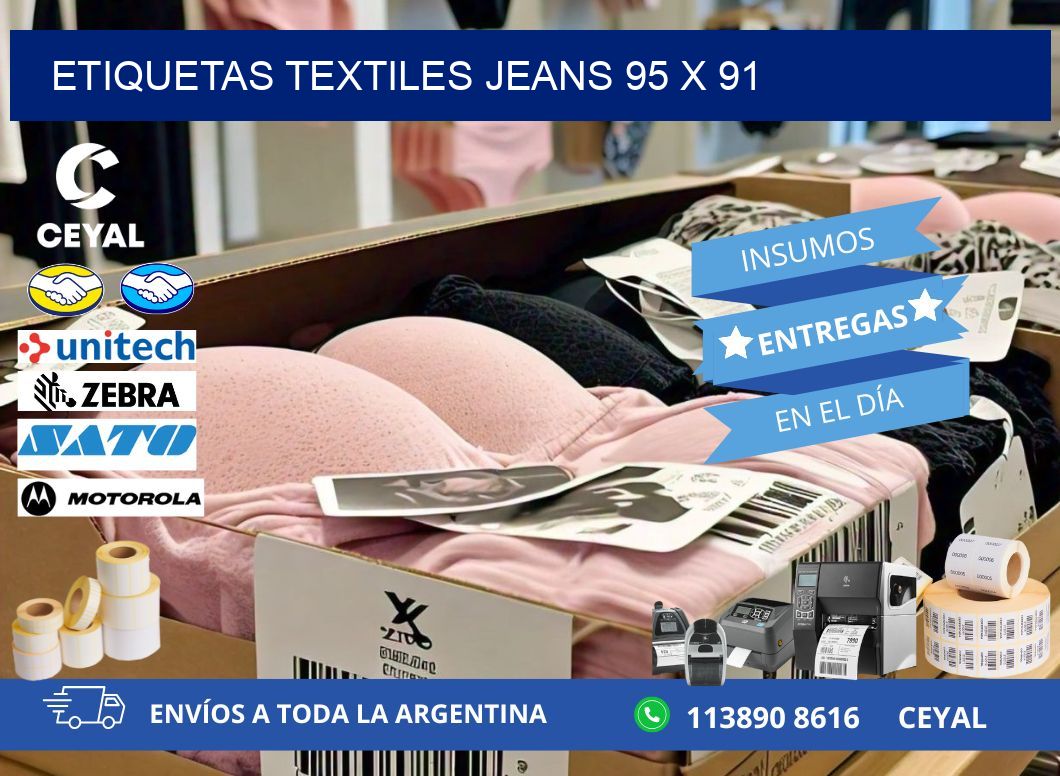 ETIQUETAS TEXTILES JEANS 95 x 91