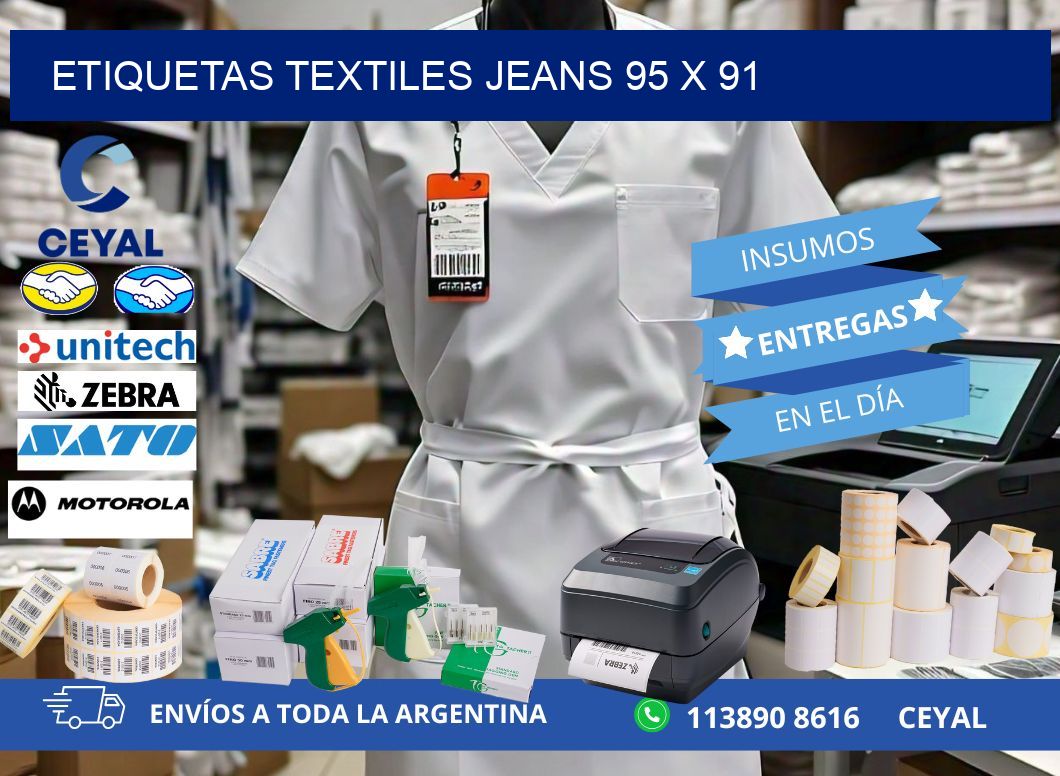 ETIQUETAS TEXTILES JEANS 95 x 91