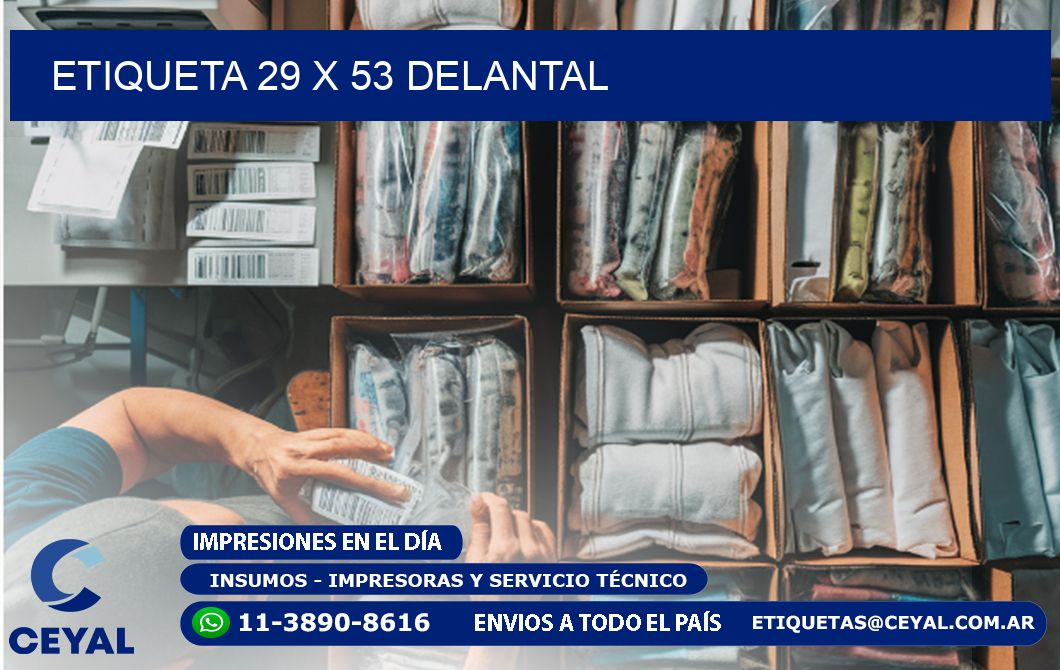 Etiqueta 29 x 53 delantal
