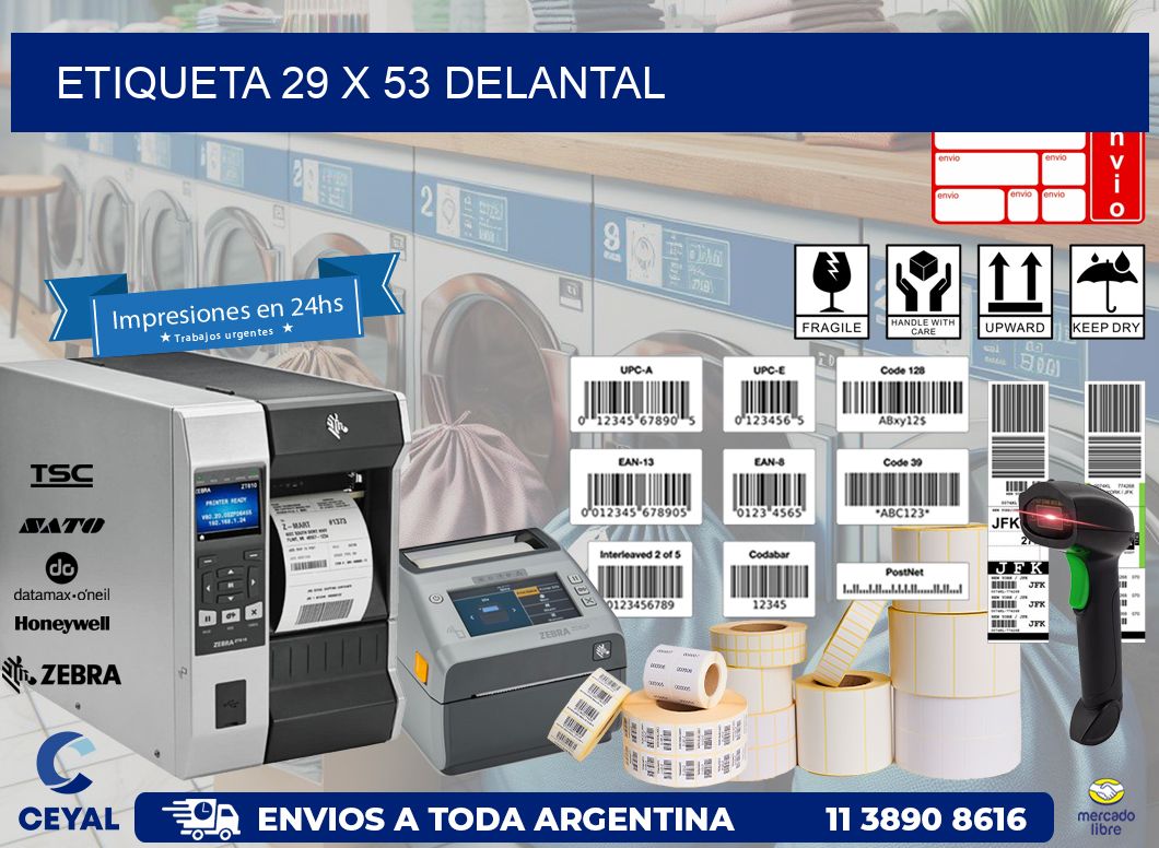 Etiqueta 29 x 53 delantal
