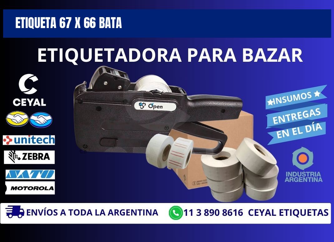 Etiqueta 67 x 66 bata