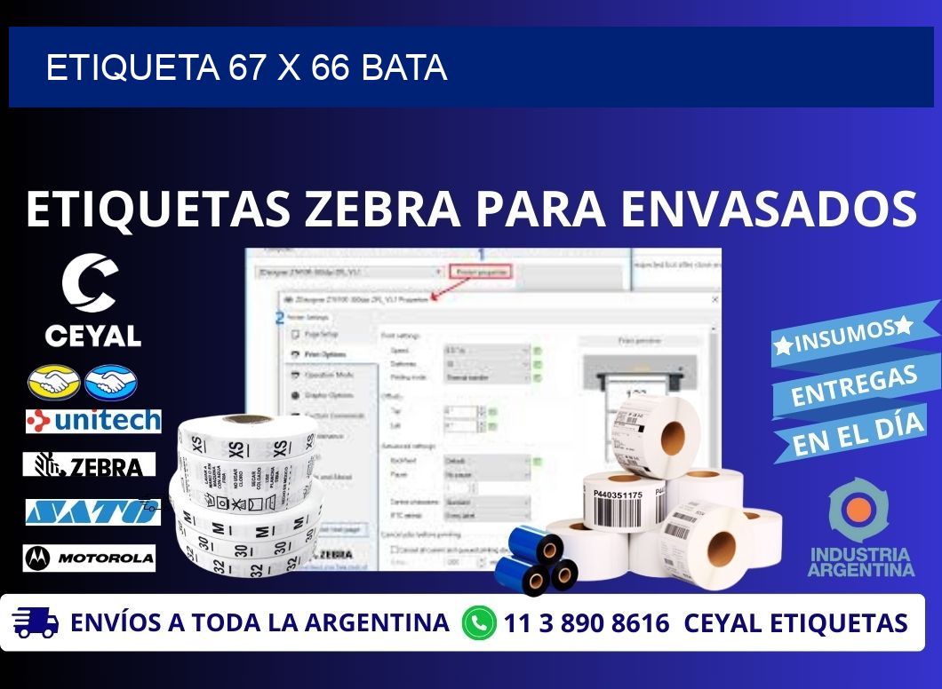 Etiqueta 67 x 66 bata