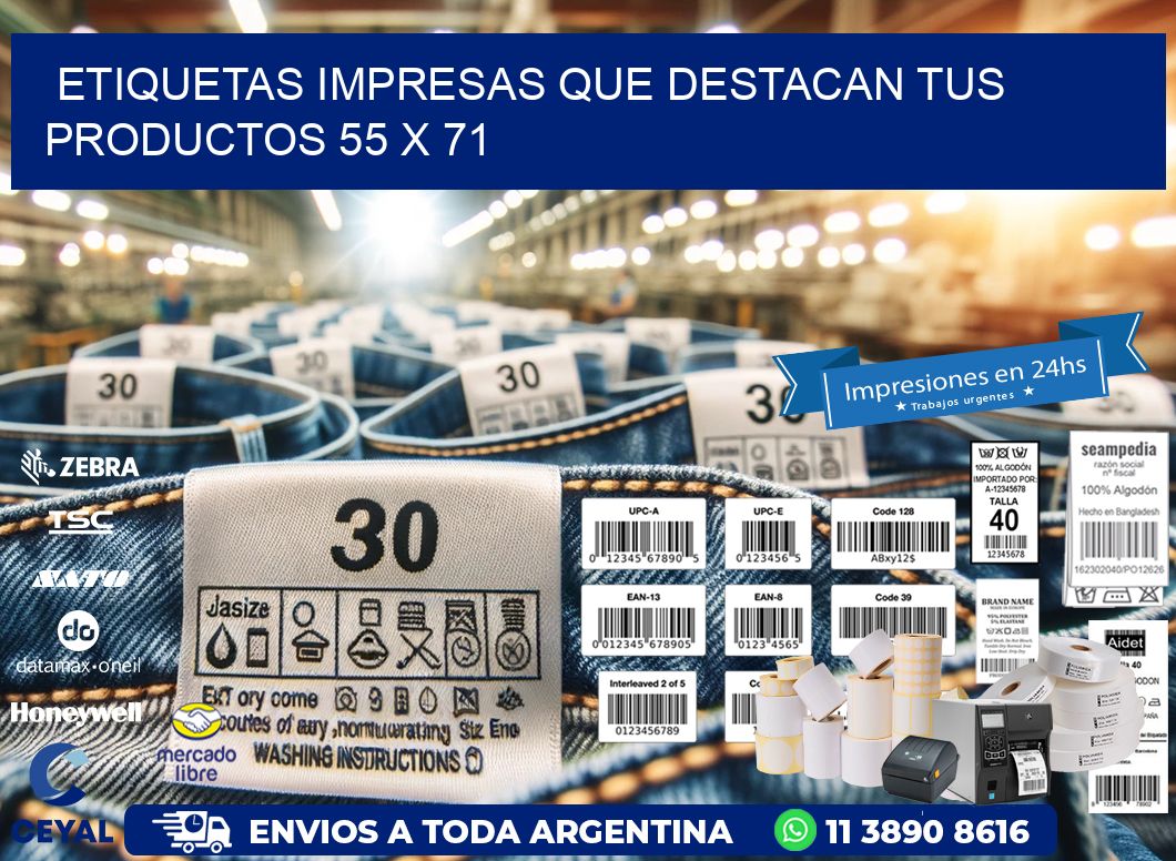 Etiquetas Impresas que Destacan tus Productos 55 x 71