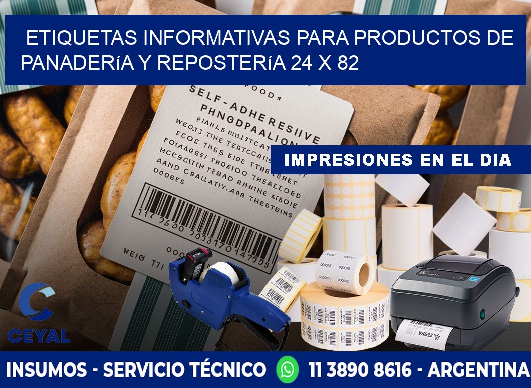Etiquetas informativas para productos de panadería y repostería 24 x 82