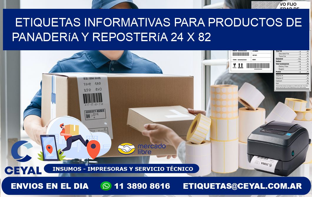 Etiquetas informativas para productos de panadería y repostería 24 x 82
