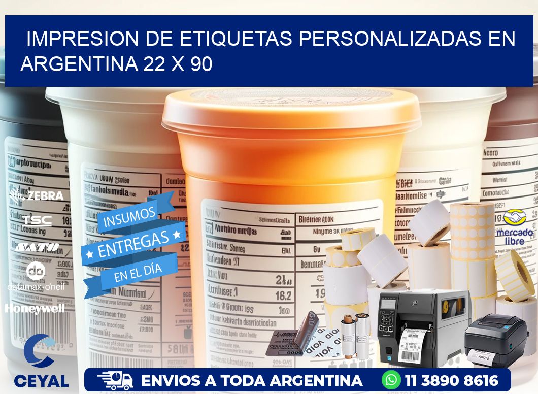 Impresion de Etiquetas Personalizadas en Argentina 22 x 90