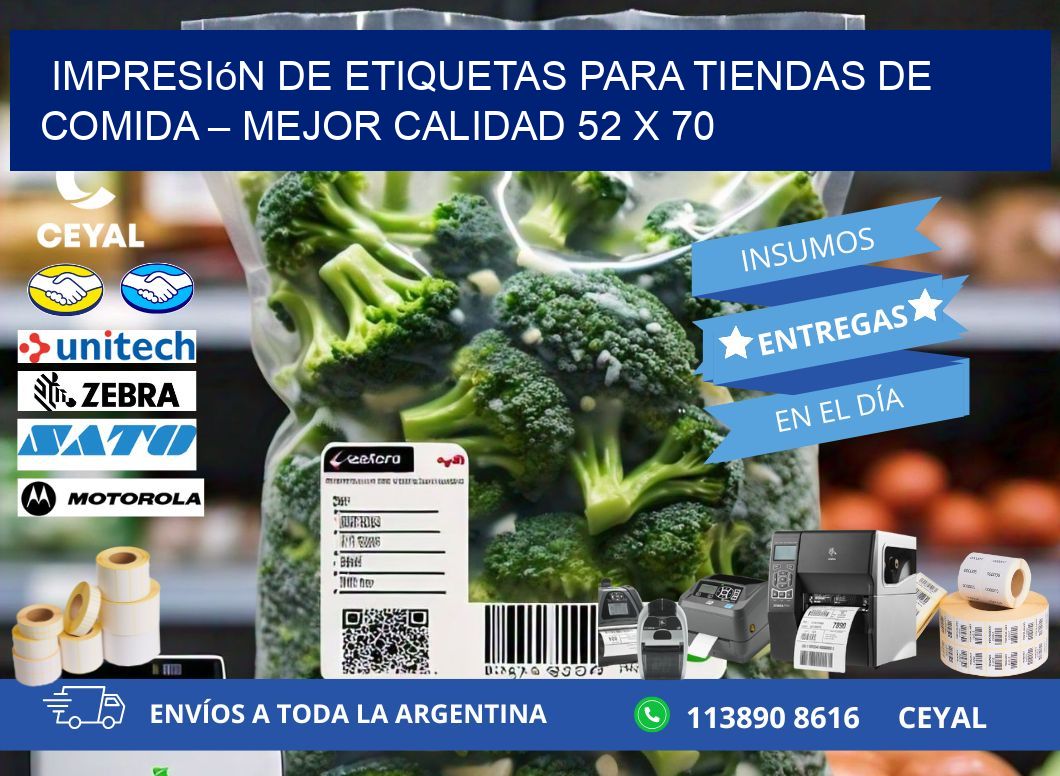 Impresión de etiquetas para tiendas de comida – Mejor calidad 52 x 70