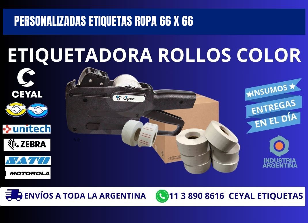 PERSONALIZADAS ETIQUETAS ROPA 66 x 66