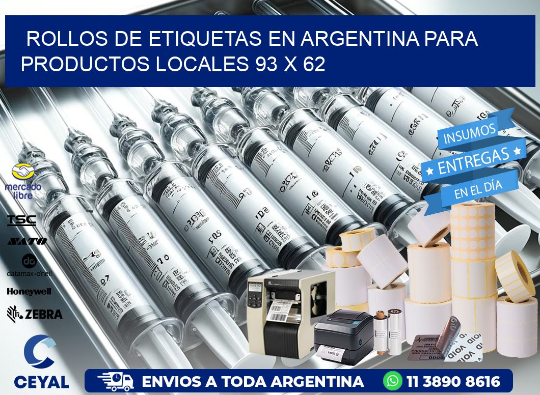 Rollos de Etiquetas en Argentina para Productos Locales 93 x 62