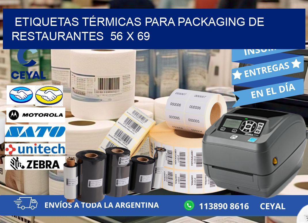 ETIQUETAS TÉRMICAS PARA PACKAGING DE RESTAURANTES  56 x 69