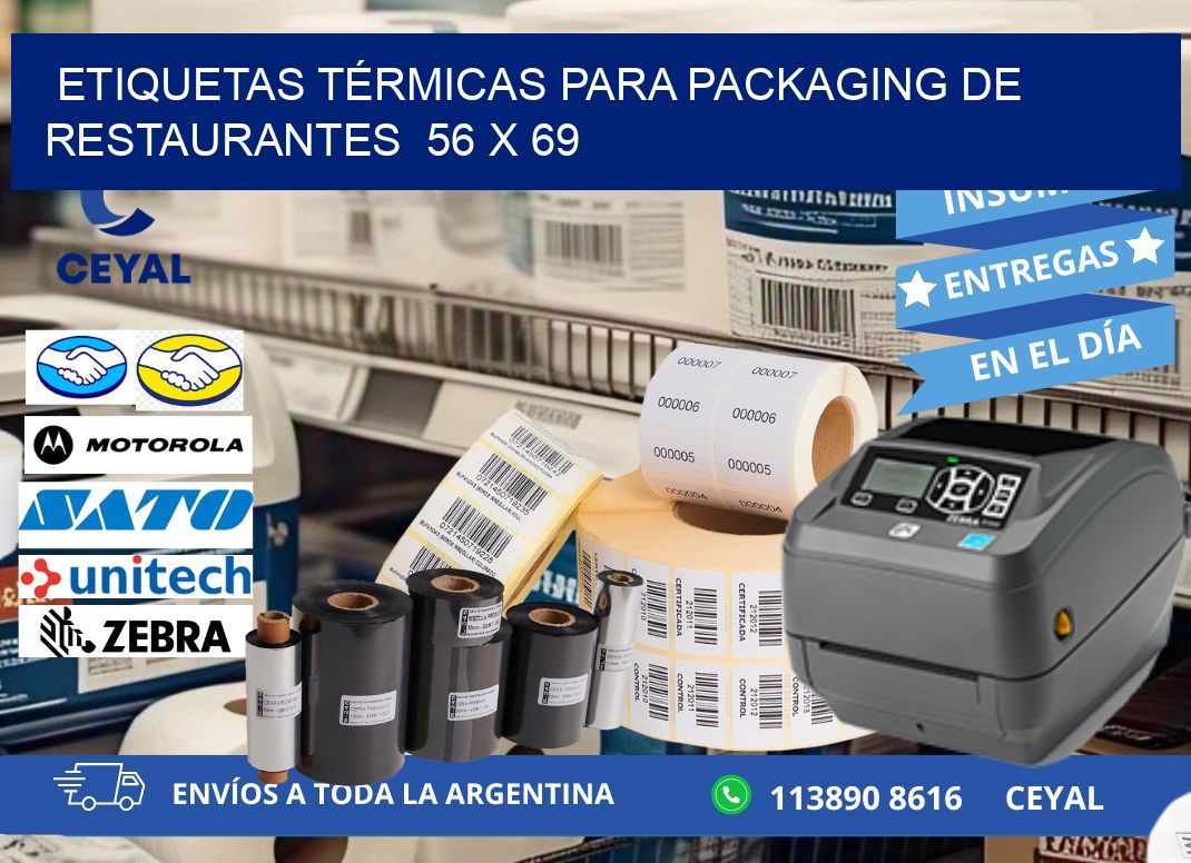 ETIQUETAS TÉRMICAS PARA PACKAGING DE RESTAURANTES  56 x 69