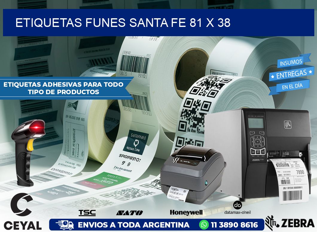 Etiquetas Funes Santa Fe 81 x 38