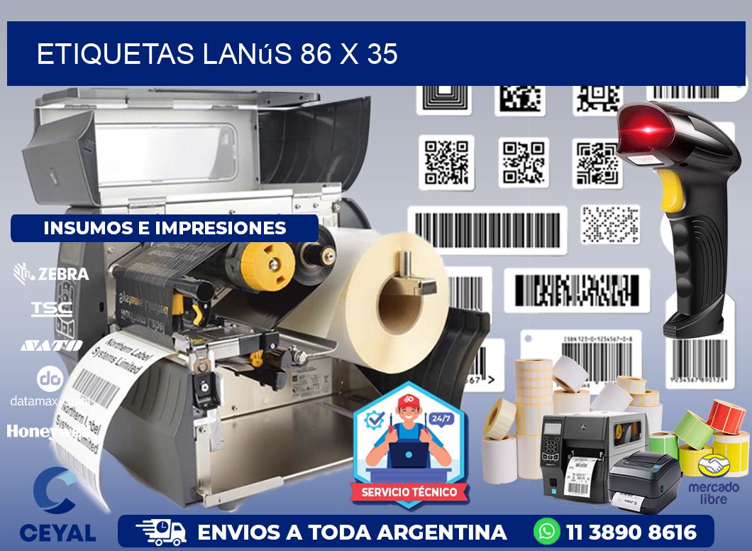 Etiquetas Lanús 86 x 35