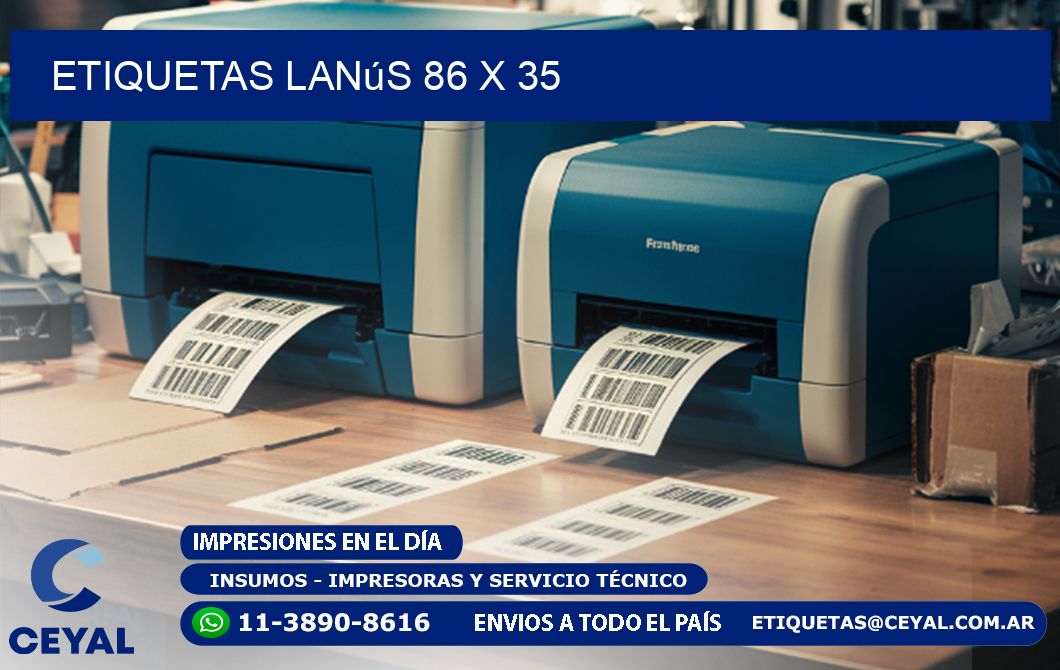 Etiquetas Lanús 86 x 35
