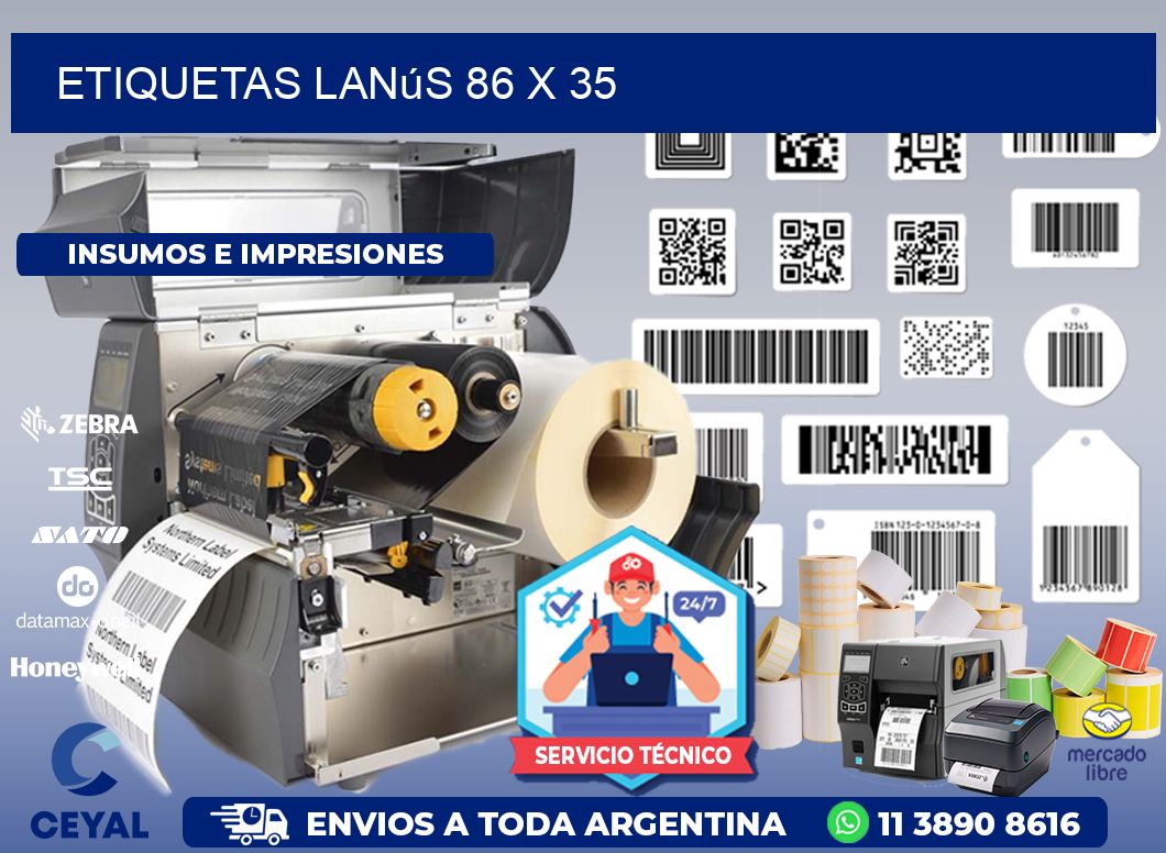 Etiquetas Lanús 86 x 35