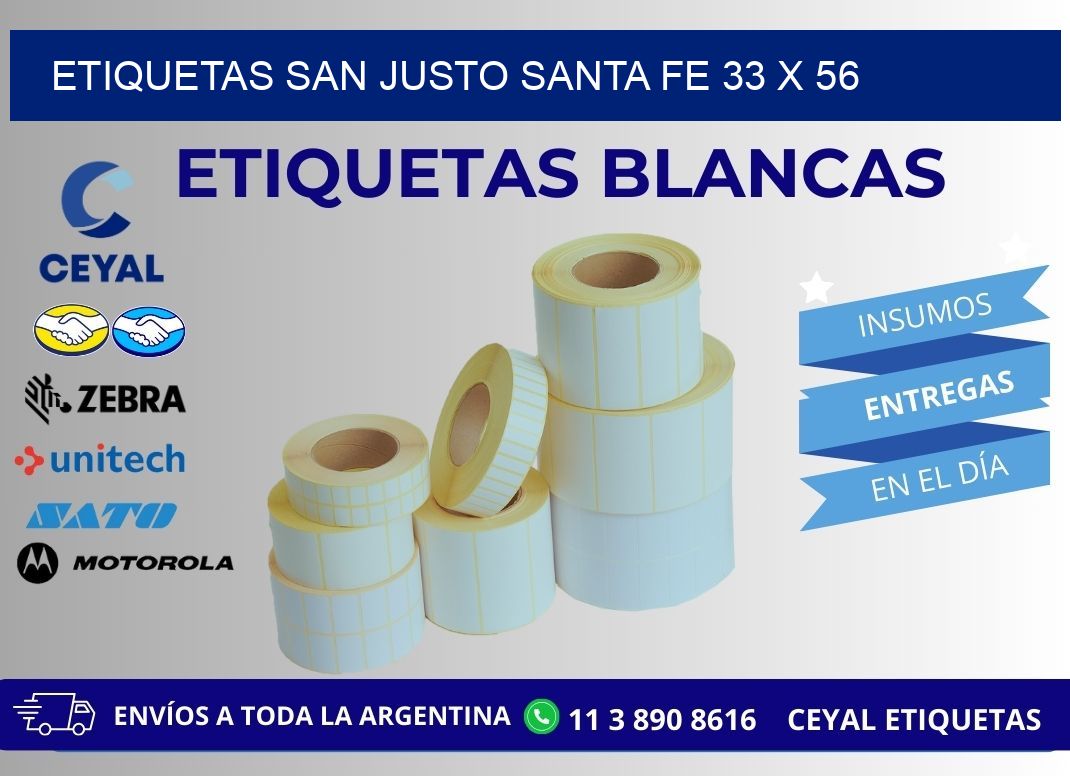 Etiquetas San Justo Santa Fe 33 x 56