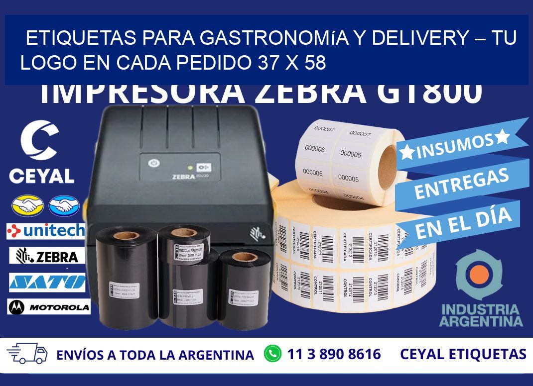 Etiquetas para Gastronomía y Delivery – Tu Logo en Cada Pedido 37 x 58