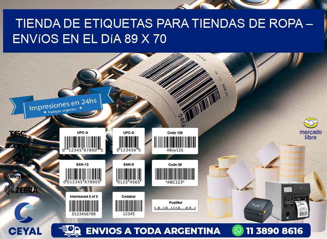 Tienda de Etiquetas para Tiendas de Ropa – Envíos en el Día 89 x 70