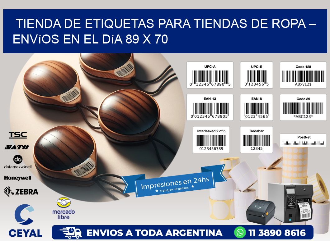 Tienda de Etiquetas para Tiendas de Ropa – Envíos en el Día 89 x 70