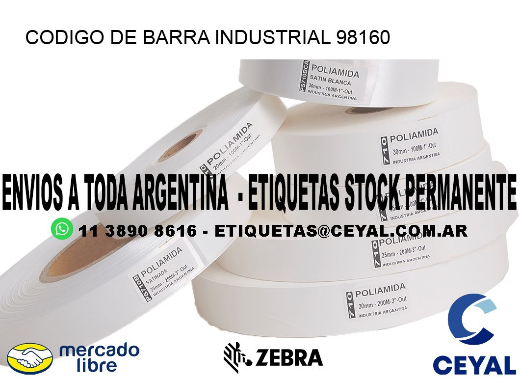 CODIGO DE BARRA INDUSTRIAL 98160