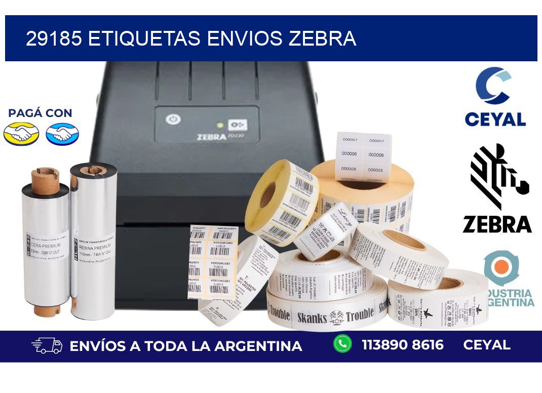 29185 ETIQUETAS ENVIOS ZEBRA
