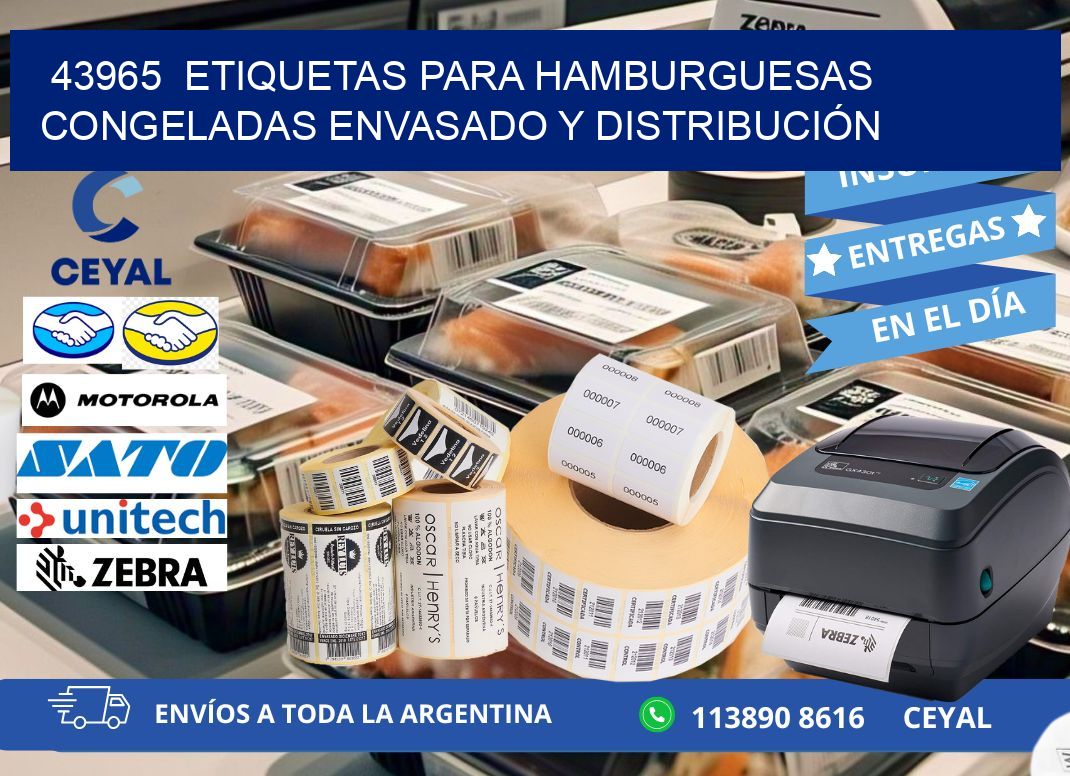 43965 ETIQUETAS PARA HAMBURGUESAS CONGELADAS ENVASADO Y DISTRIBUCIÓN