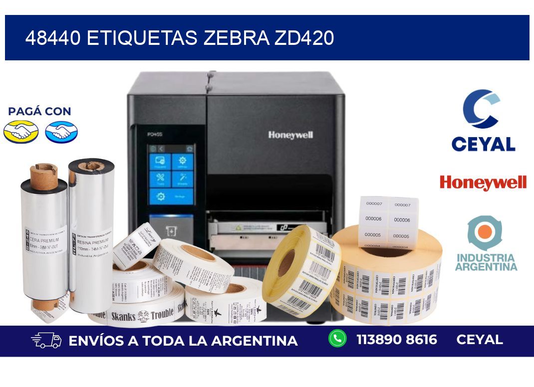 48440 ETIQUETAS ZEBRA ZD420
