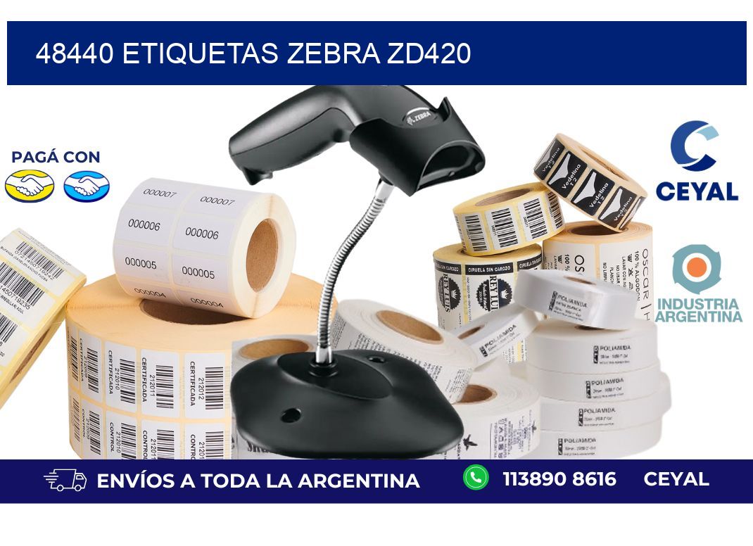 48440 ETIQUETAS ZEBRA ZD420