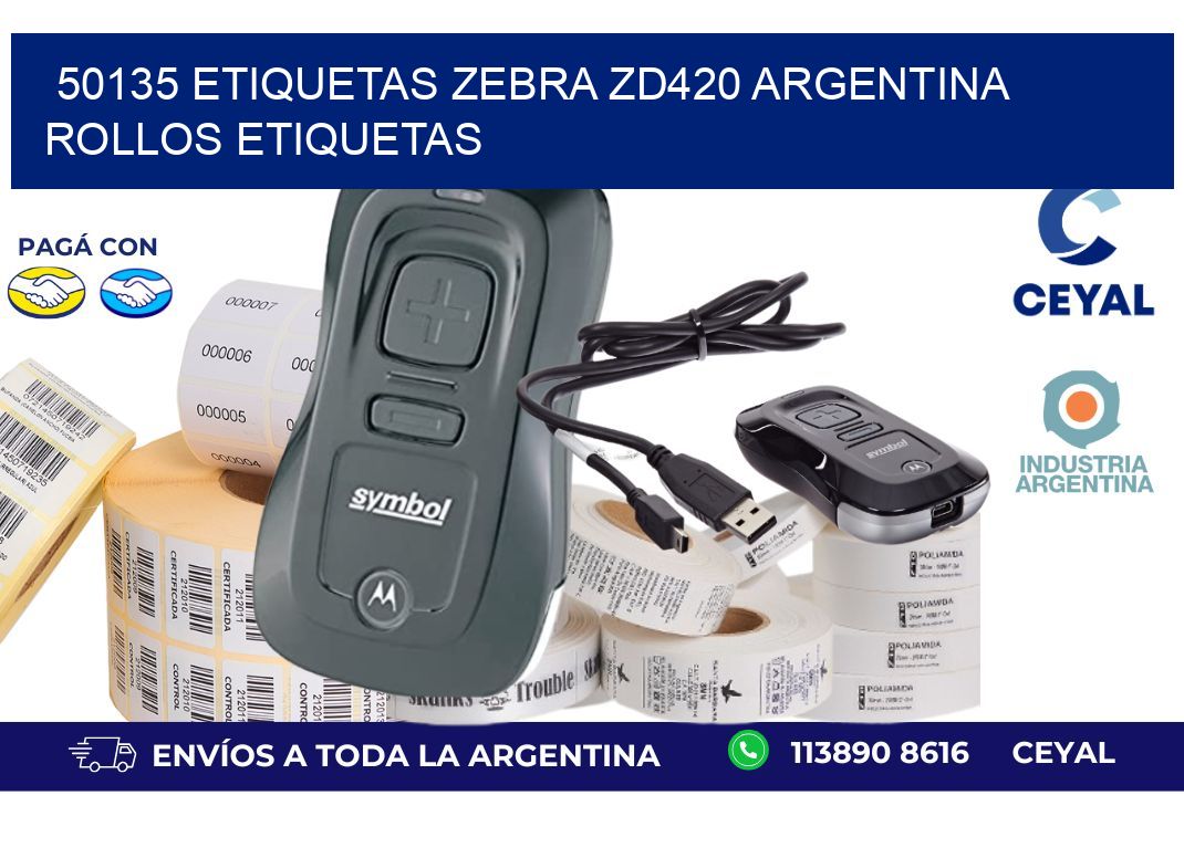 50135 etiquetas zebra zd420 argentina ROLLOS ETIQUETAS
