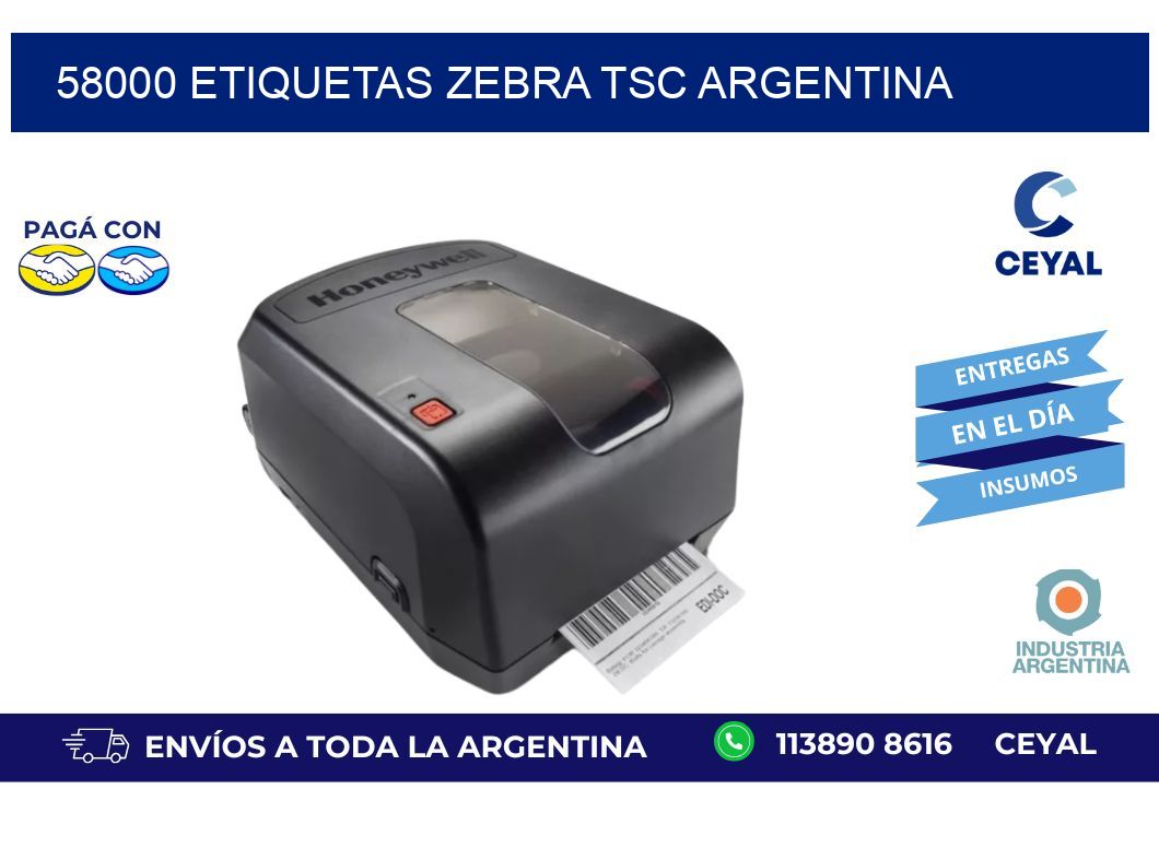 58000 etiquetas zebra tsc argentina