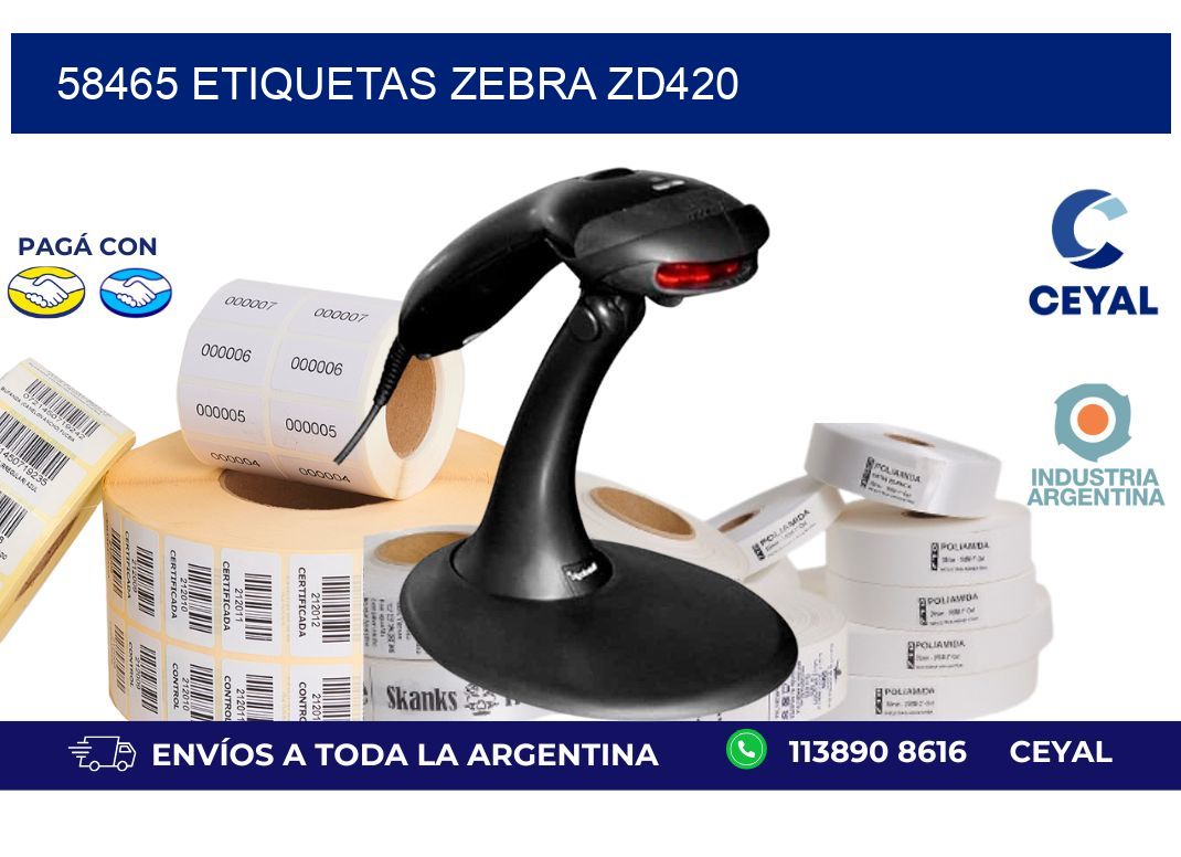 58465 ETIQUETAS ZEBRA ZD420