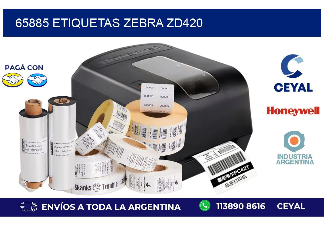 65885 ETIQUETAS ZEBRA ZD420