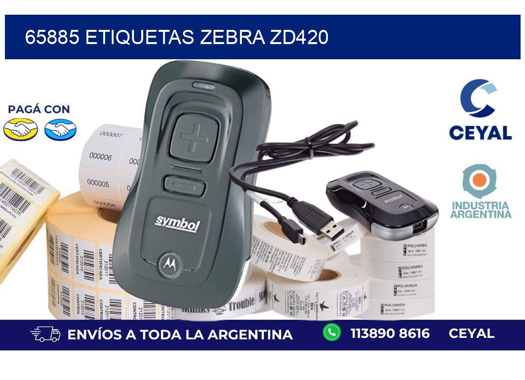 65885 ETIQUETAS ZEBRA ZD420