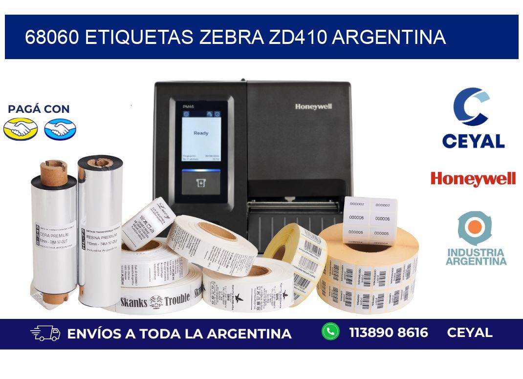 68060 etiquetas zebra zd410 argentina
