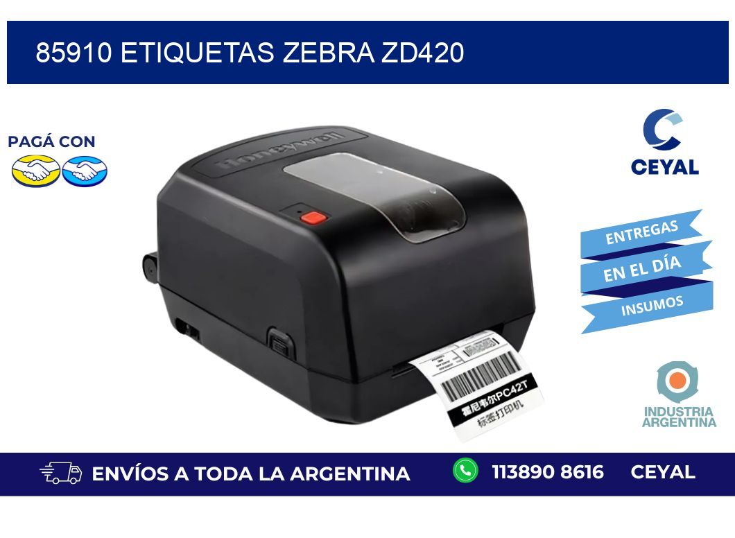 85910 ETIQUETAS ZEBRA ZD420